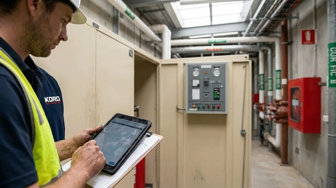 Foam system inspection and documentation during a planned testing visit