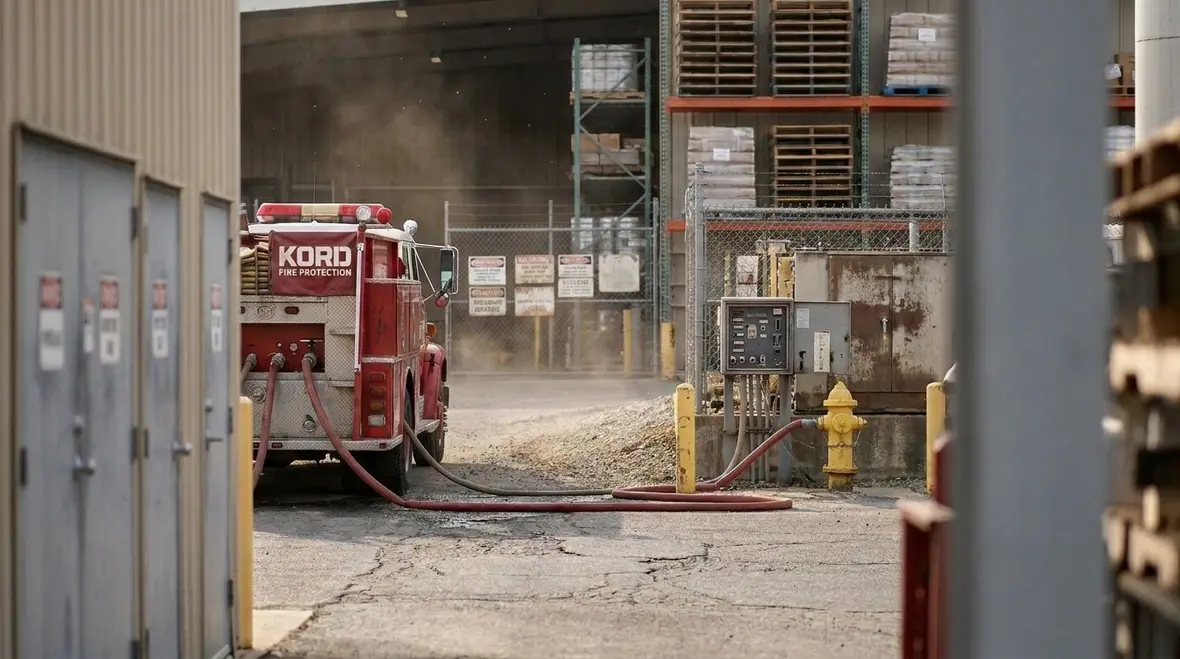 Foam fire suppression testing and maintenance on proportioning equipment in a commercial facility