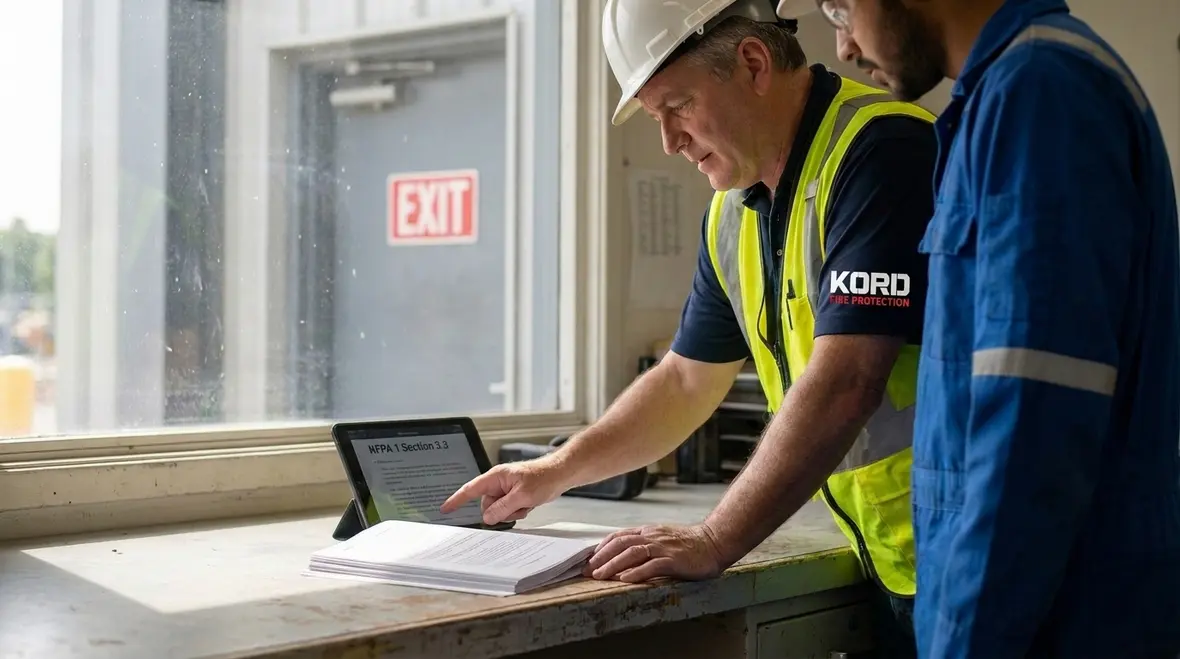 NFPA fire terminology guide used on a commercial facility site