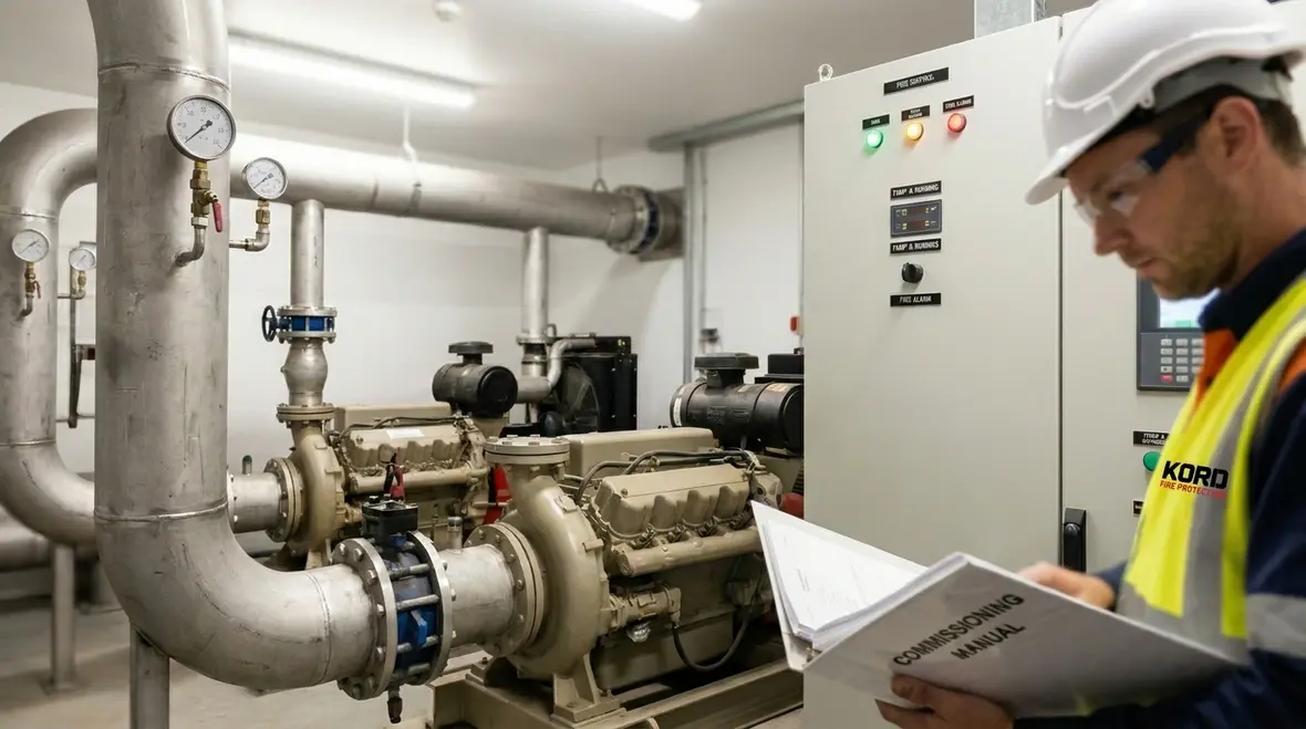 High rise fire pump system layout and commissioning planning