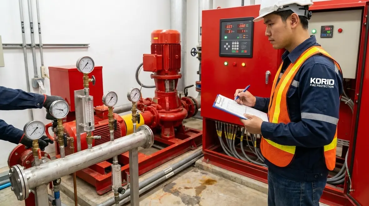 Fire pump performance matching hydraulic demand in a high rise building