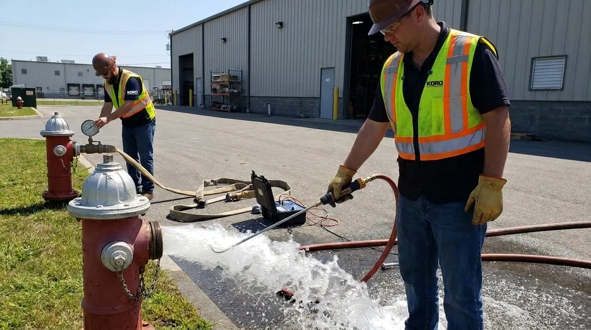 Hydrant discharge rate calculation during fire flow testing