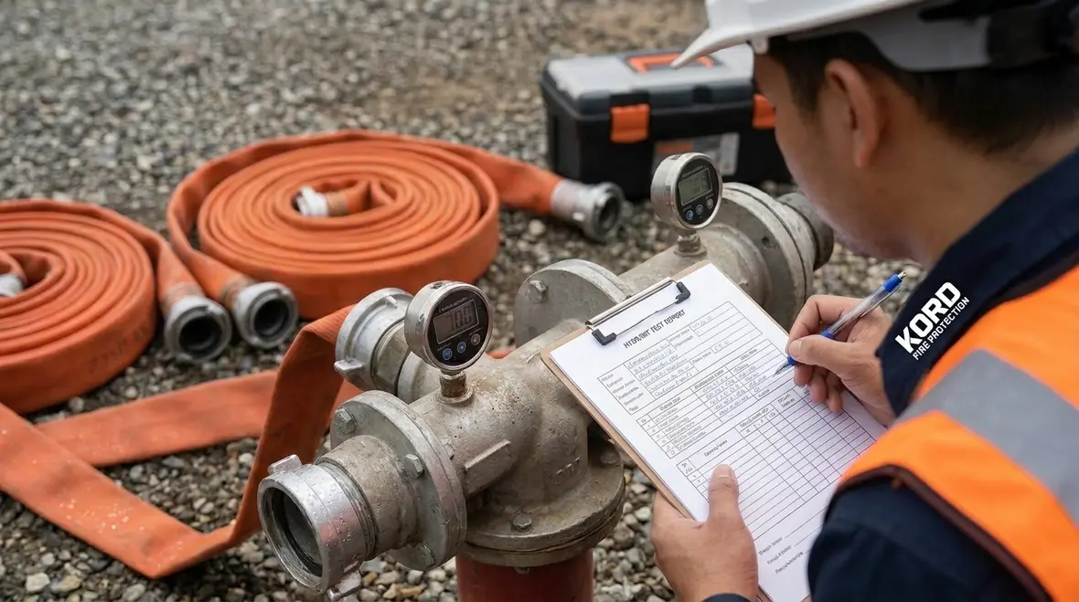 Exterior hydrant flow test setup for estimating discharge without pitot gauge