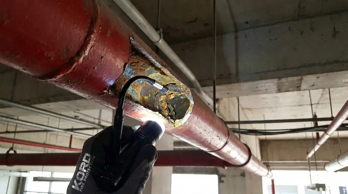 Internal sprinkler pipe inspection NFPA 25 in Australia hero image