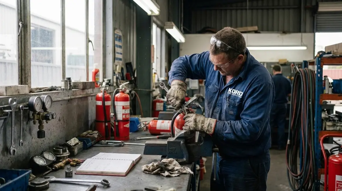 Commercial site fire extinguisher inspection and compliance planning