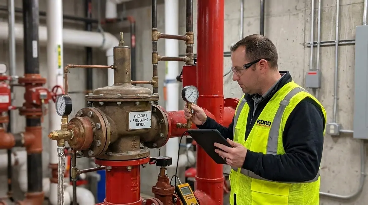 Pressure regulating valve testing under NFPA 25