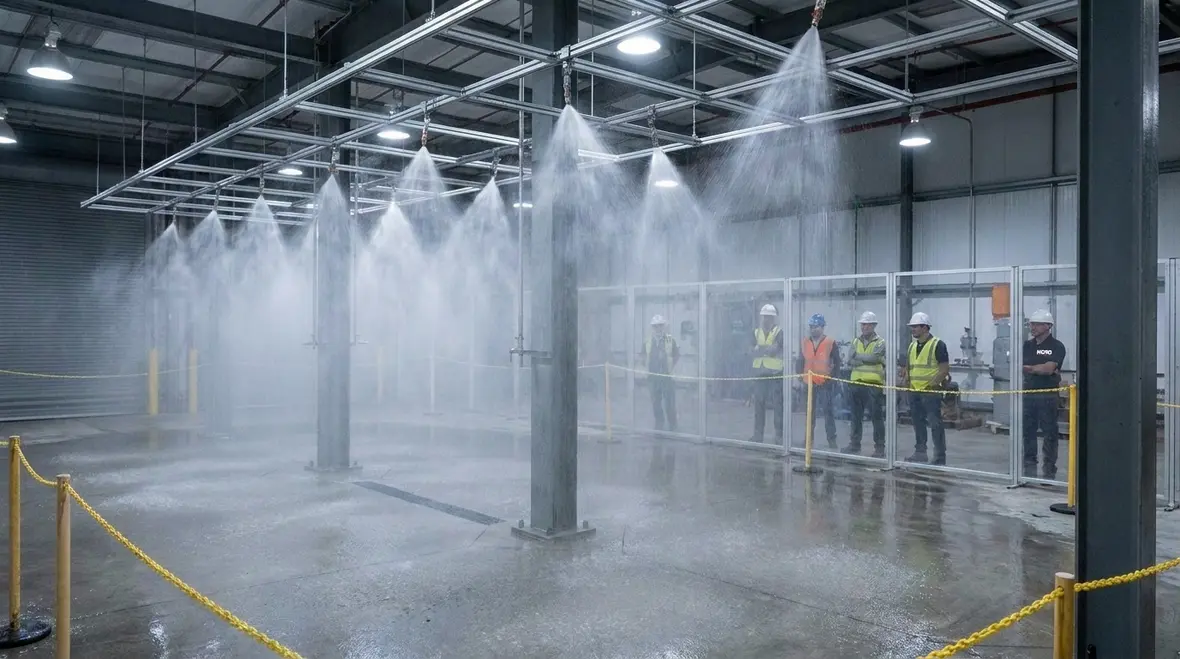 Pre test inspection for ultra high speed water spray system components