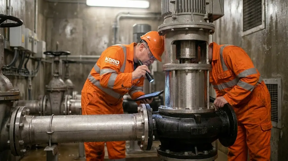 Vertical turbine fire pump installation in a tank or reservoir