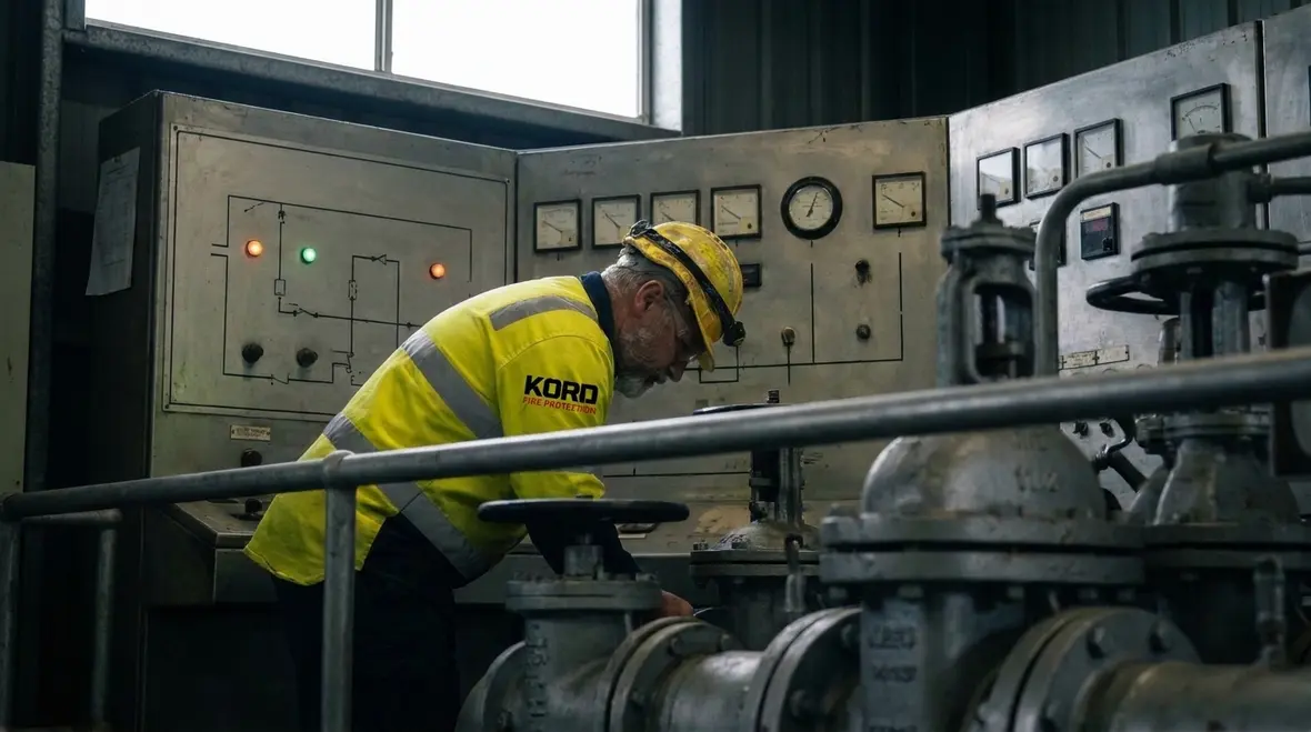 Water spray fire protection system covering industrial equipment under NFPA 15