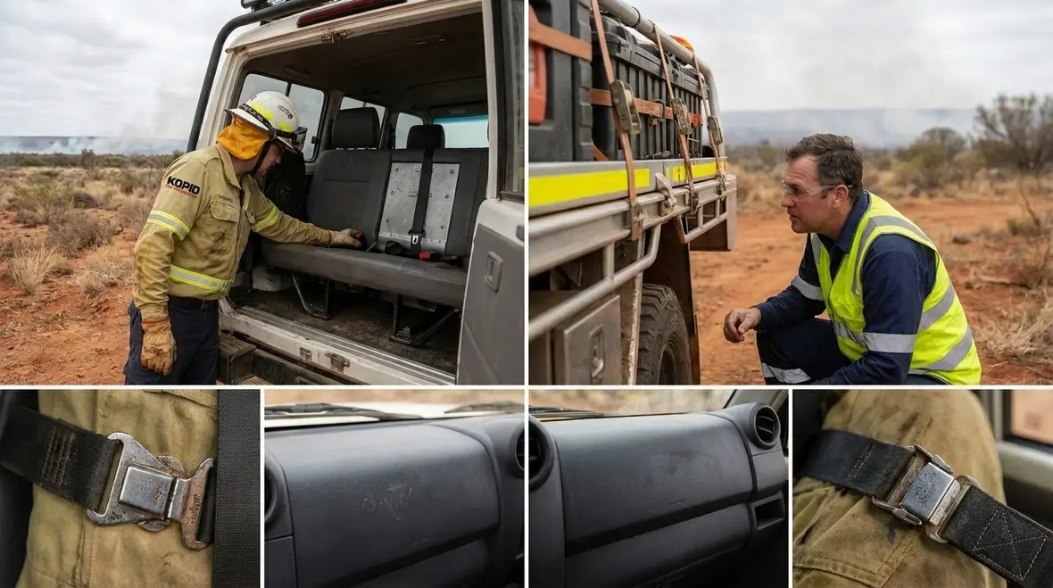 Wildland apparatus seating and crew restraint layout