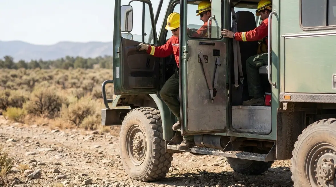 Interior layout for safe wildland crew transport