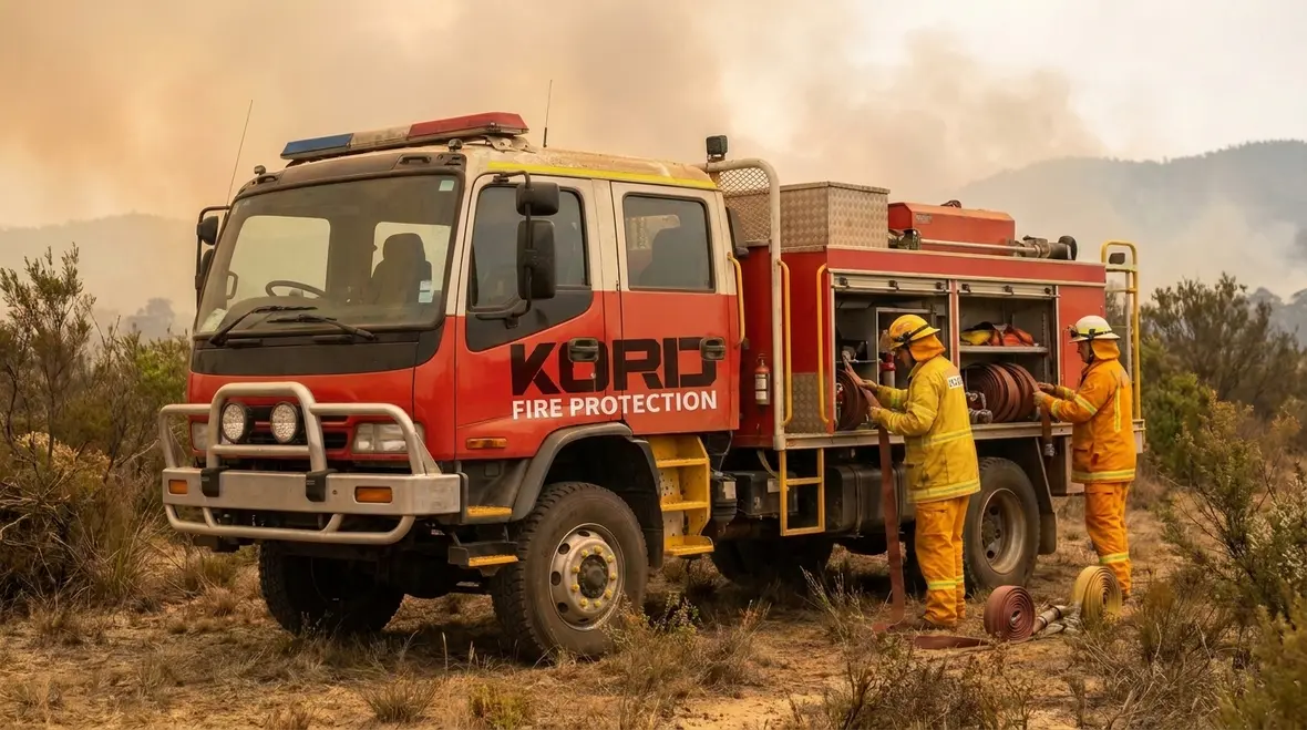 Wildland truck operating in heat and brush conditions