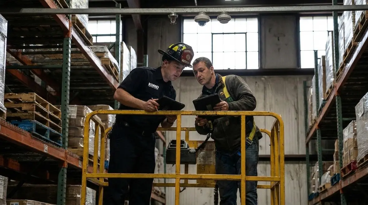 Fire service evaluator credentials inspection of alarm and suppression equipment