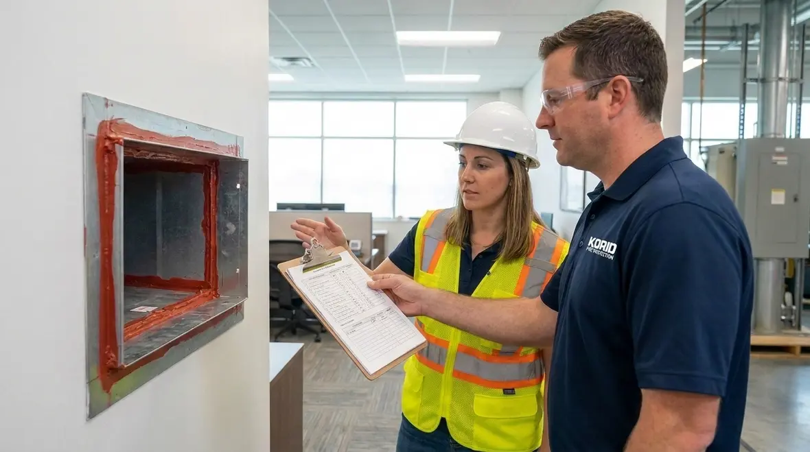 Air conditioning fire protection and smoke control in commercial facility