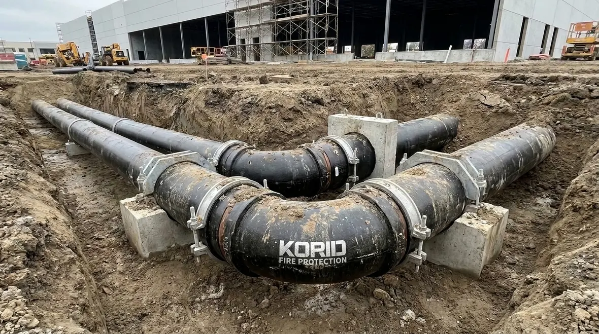 NFPA 13 restraint requirements for underground piping