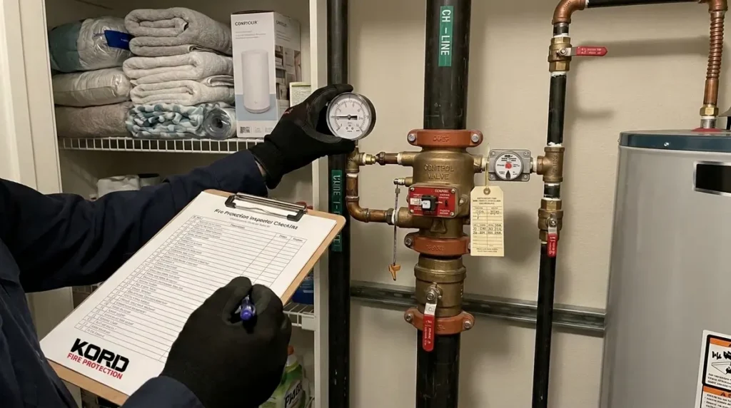 NFPA 13D Section 12.2 annual monthly inspection schedules residential sprinkler systems NFPA 13D