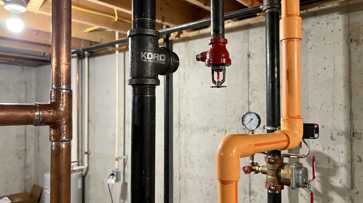 NFPA 13D Section 5.2 aboveground pipe materials allowed for residential sprinkler systems