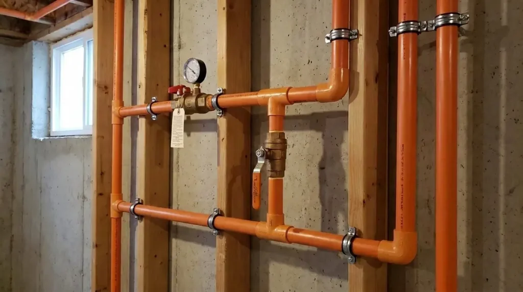 NFPA 13D Section 5.3 water supply pipe fittings residential sprinkler network requirements