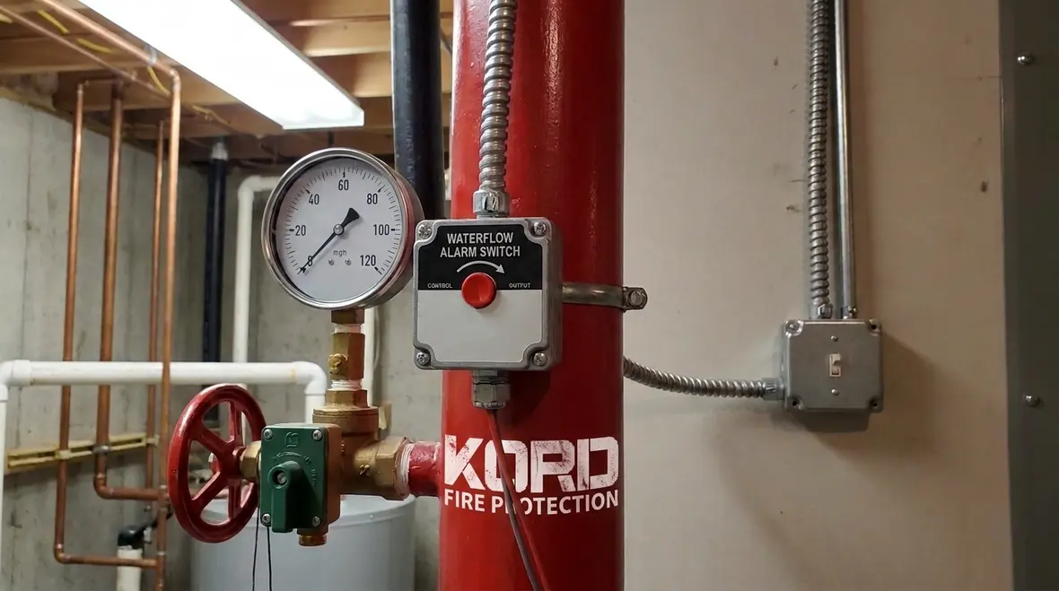 NFPA 13D Section 7.6 waterflow alarm device requirements for residential sprinkler systems