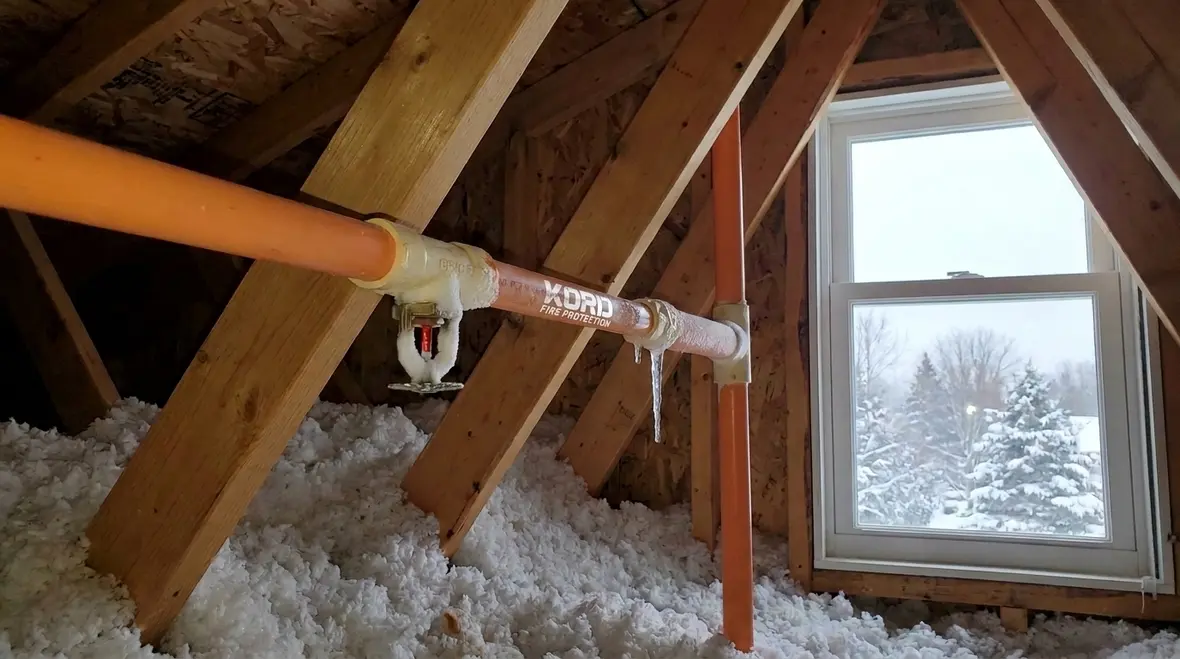 NFPA 13D Section 9.1 wet pipe vs dry pipe sprinkler systems for cold climate homes