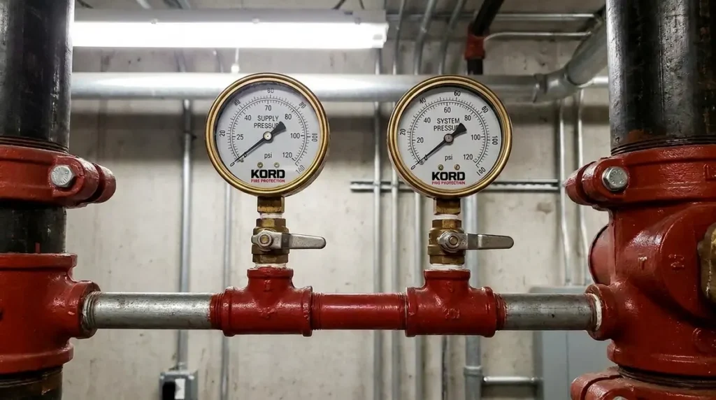 NFPA 13R 6.12 pressure gauges supply system shutoff valve