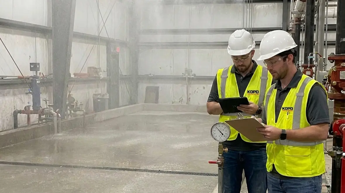 NFPA 15 Section 12.4 system acceptance testing response time nozzle coverage flow