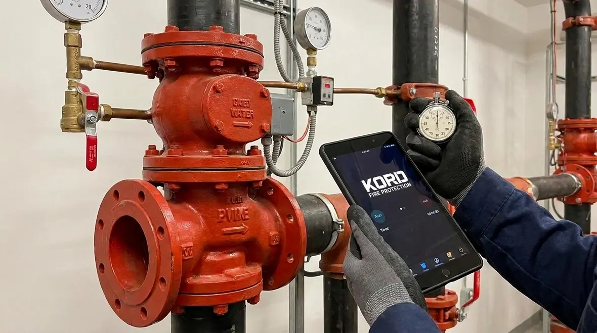NFPA 15 Section 5.7 valves indicating actuation performance for water spray systems