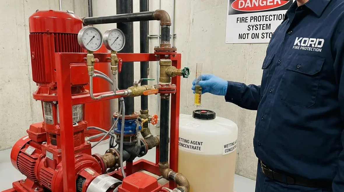 NFPA 18 section 4.4 wetting agent dilution concentration requirements
