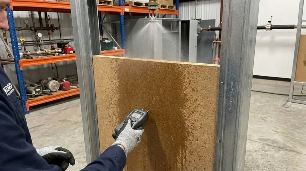 NFPA 18 section 6.4 wood fiberboard penetration test method