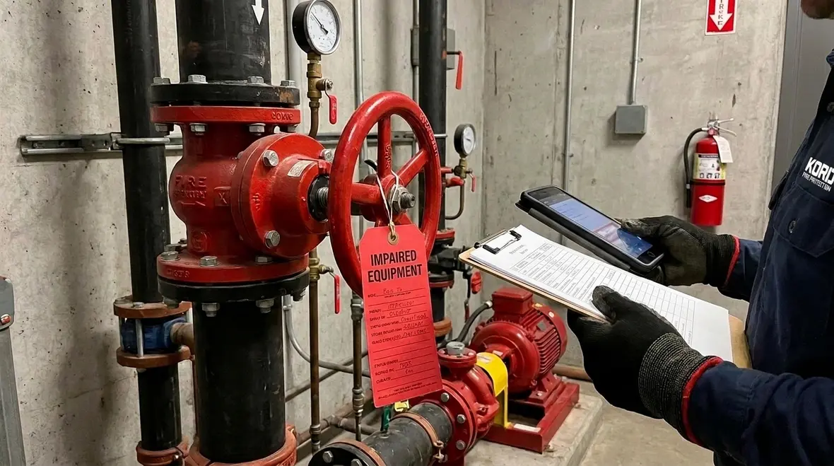 NFPA 25C Section 15.4 impaired equipment protocols and safety measures