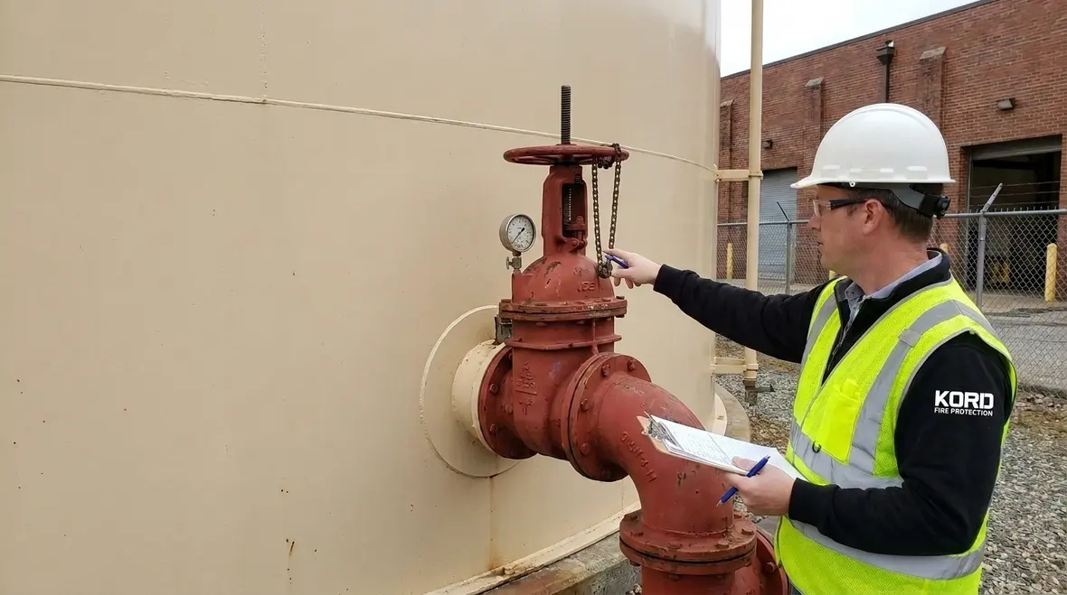 NFPA 25C Section 9.6 water storage tank component action requirements