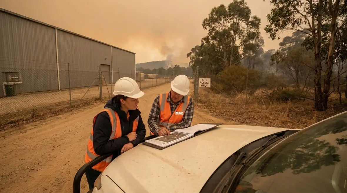 Site readiness planning for WUI emergency response at a commercial facility