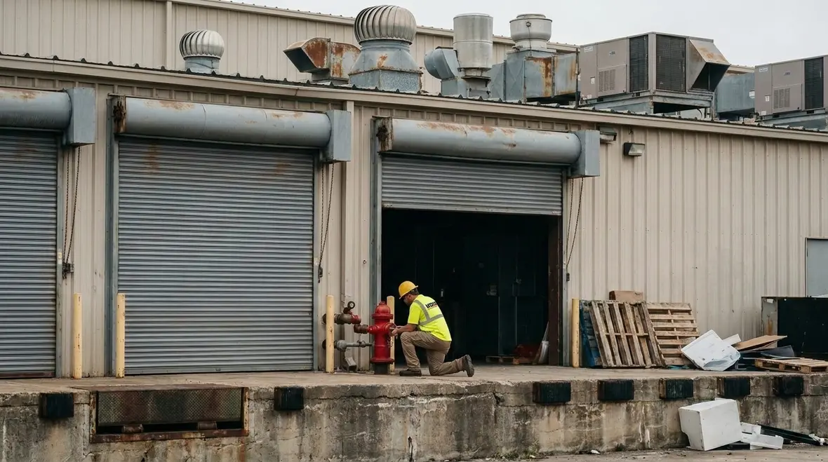 Facility access road and fire protection infrastructure for wildfire interface readiness