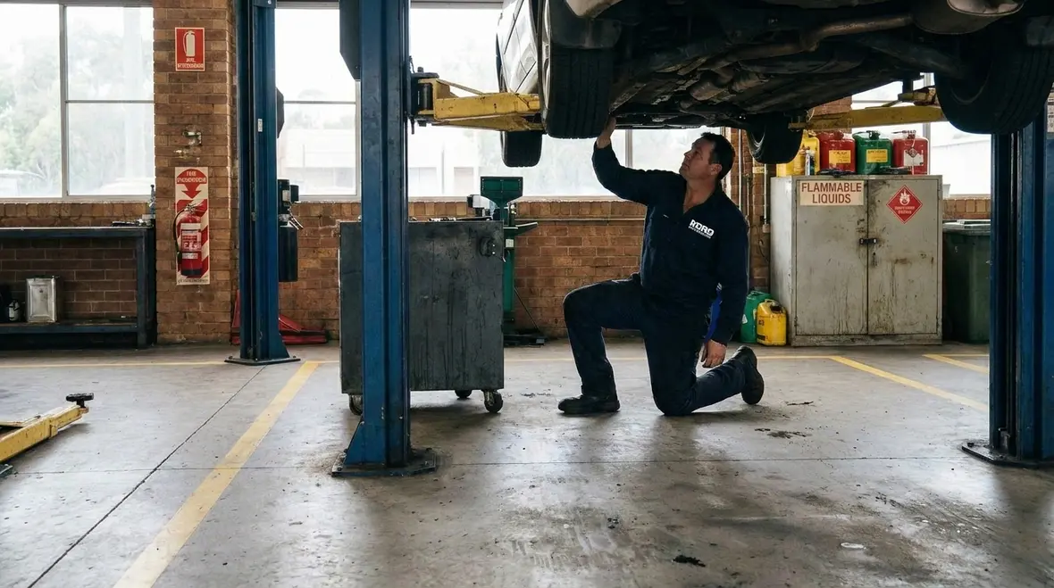 Repair garage fire hazards around tools, fuels, and vehicle service bays