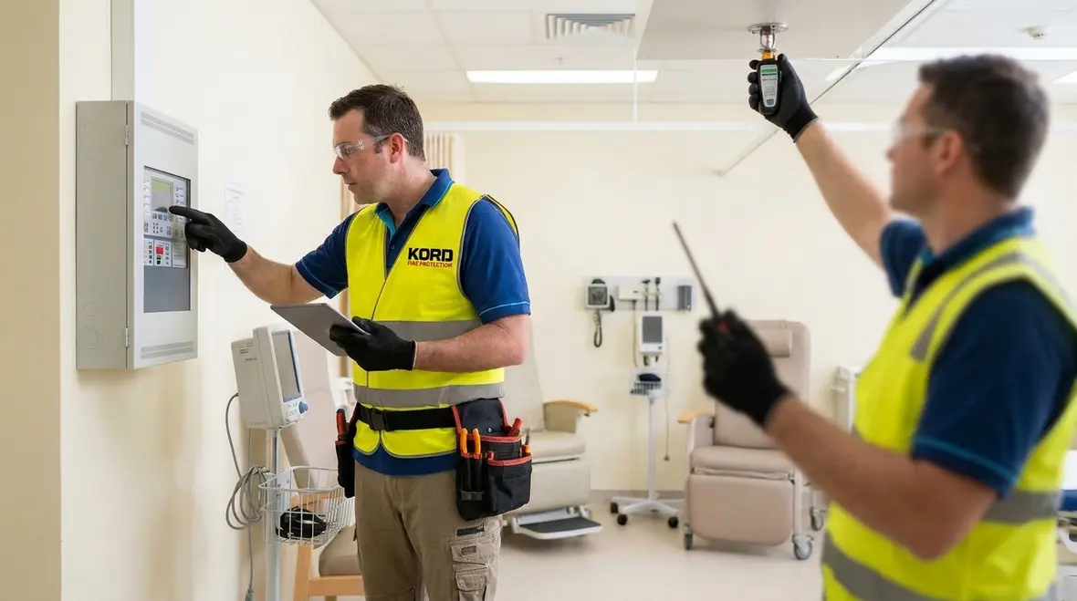 Outpatient facility fire safety systems including alarms and egress planning