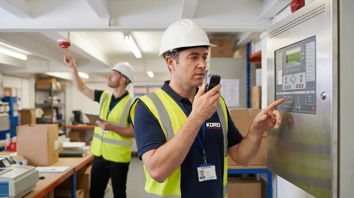 Fire alarm coordination and abatement fire protection planning during asbestos work