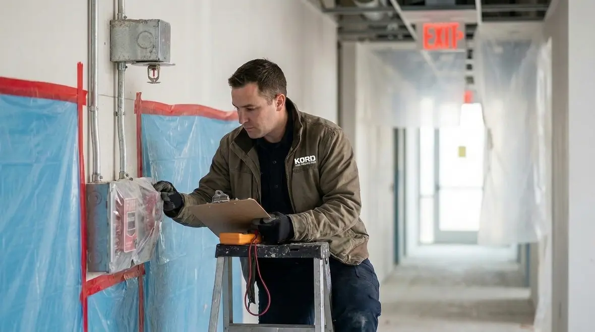 Renovation fire hazards affecting alarms exits and sprinklers