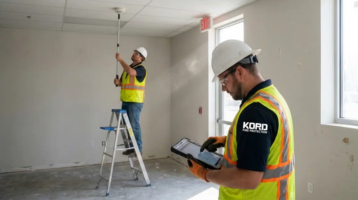 Stage based fire protection checks for building modification projects