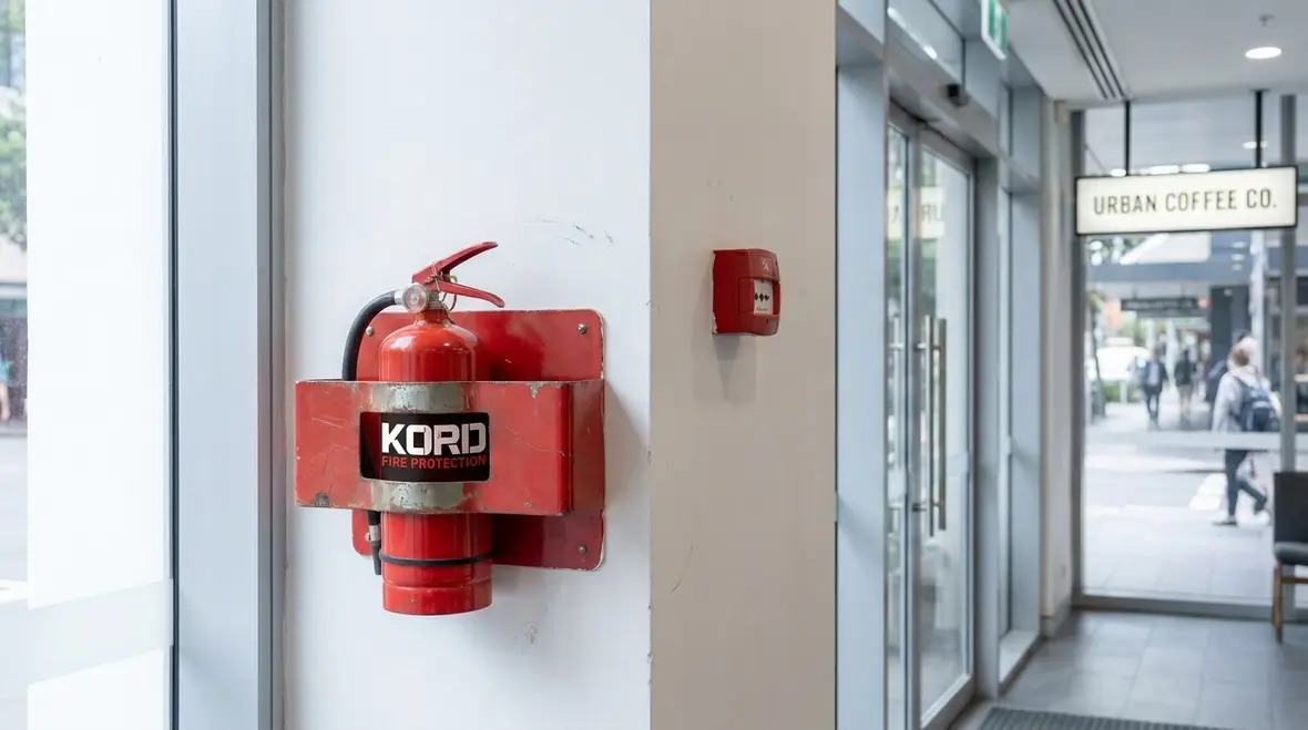 Business use fire protection equipment and exit planning