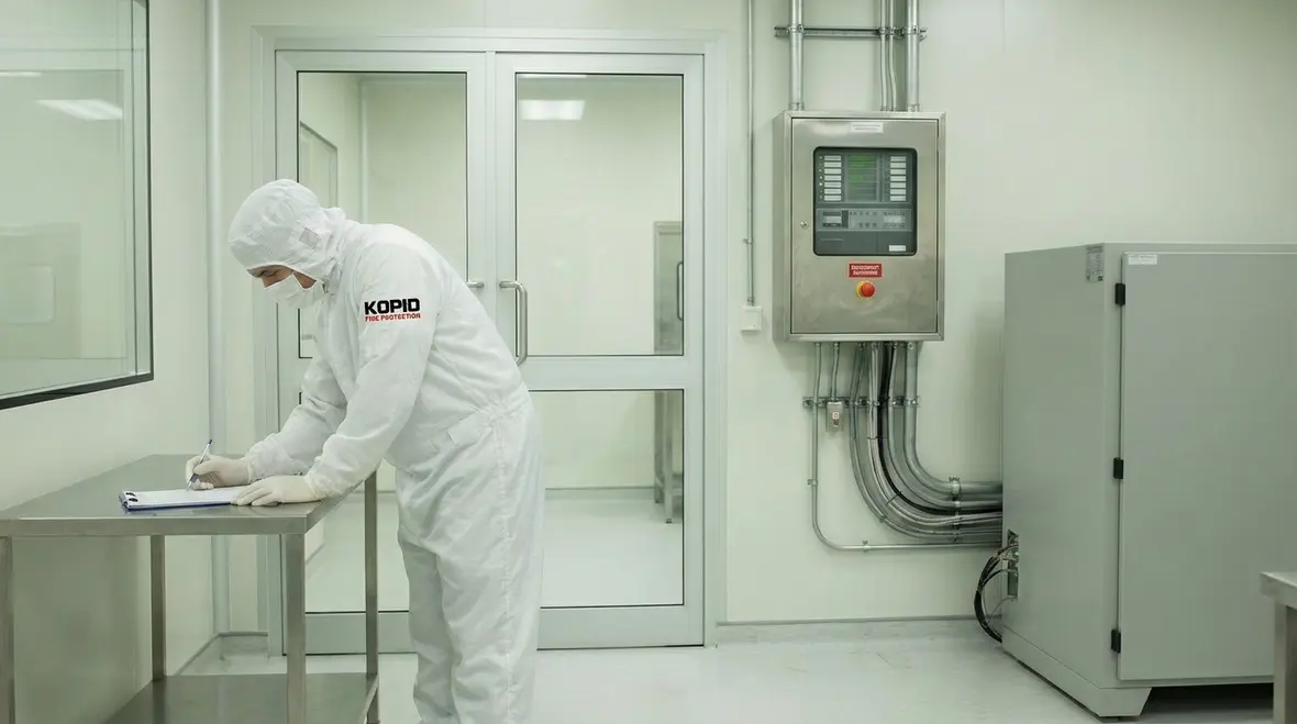 Cleanroom fire safety planning under NFPA rules in a controlled environment