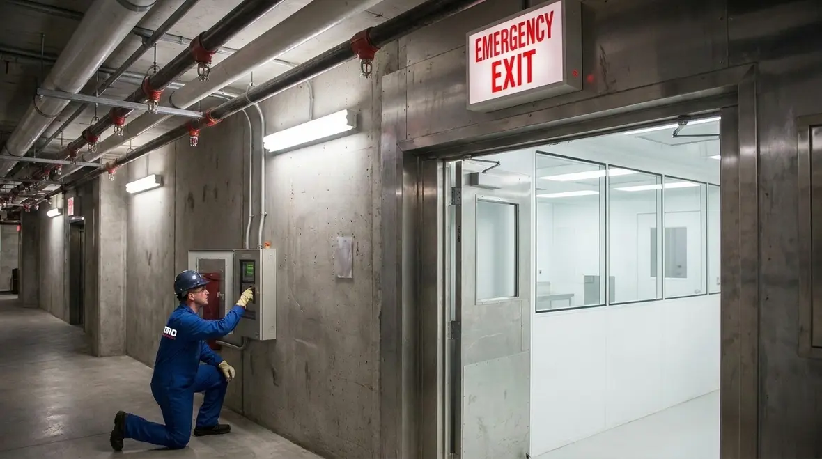 Controlled environment fire requirements for cleanroom operations and equipment