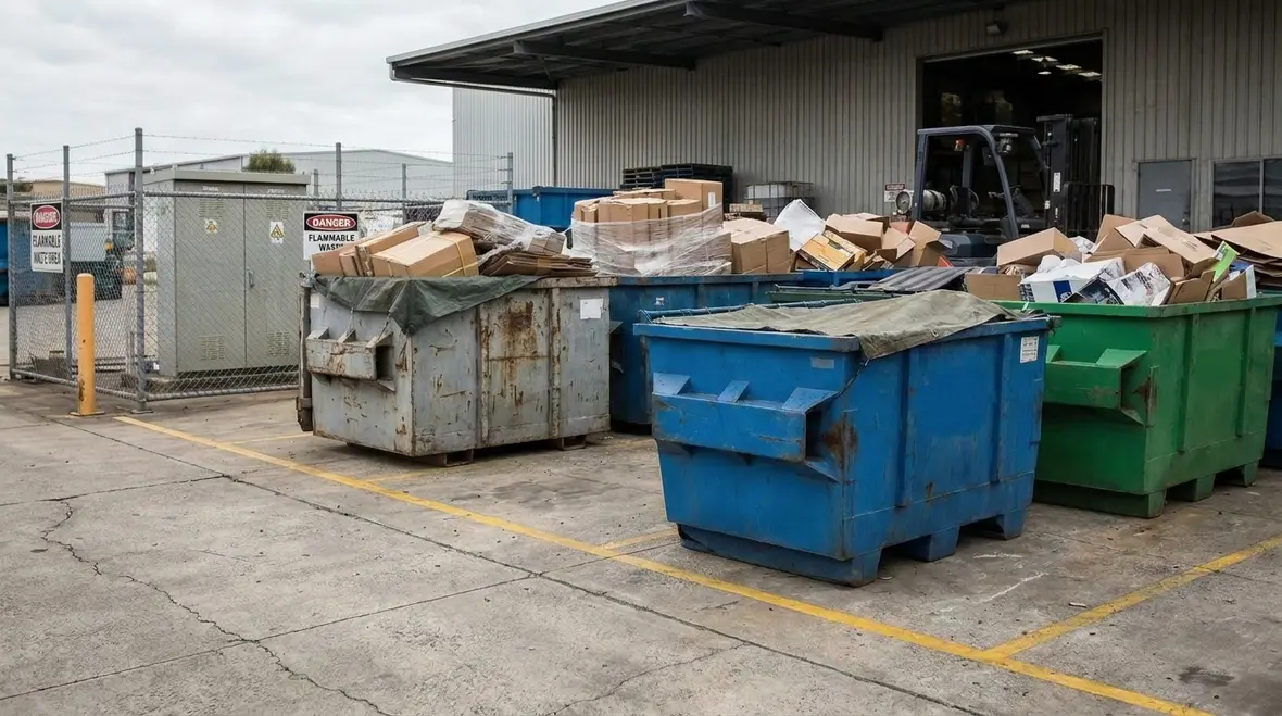 Combustible waste storage and fire safety management area