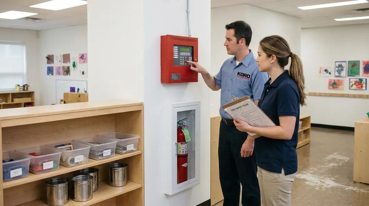 NFPA day care occupancy fire safety exits and alarms