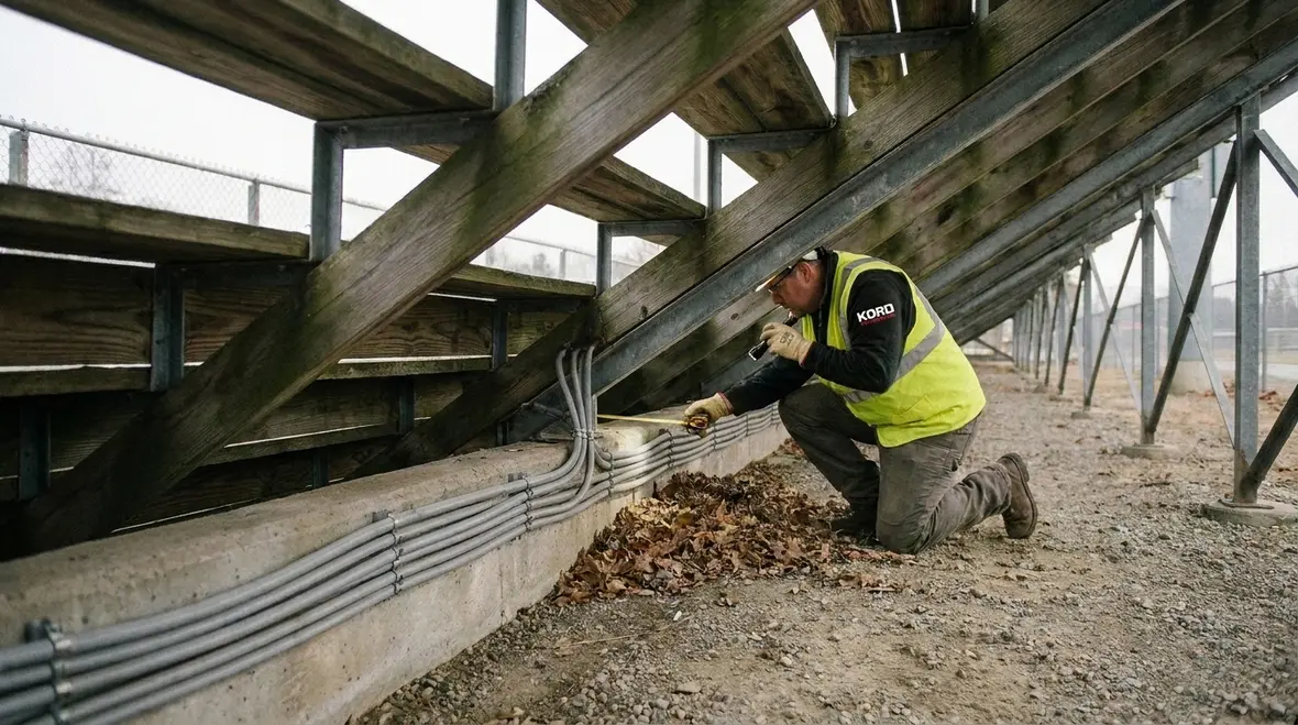 Grandstand tent fire safety inspection and site access control
