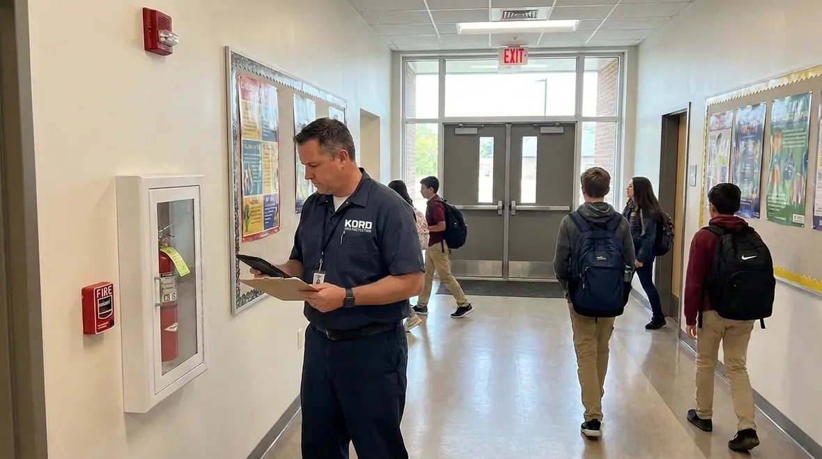 Educational occupancy fire safety requirements in a school building
