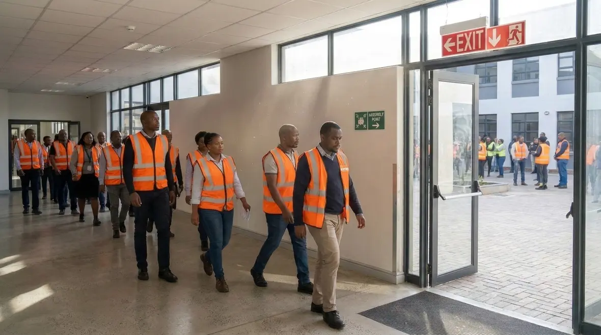 Emergency action planning walkthrough for a commercial facility