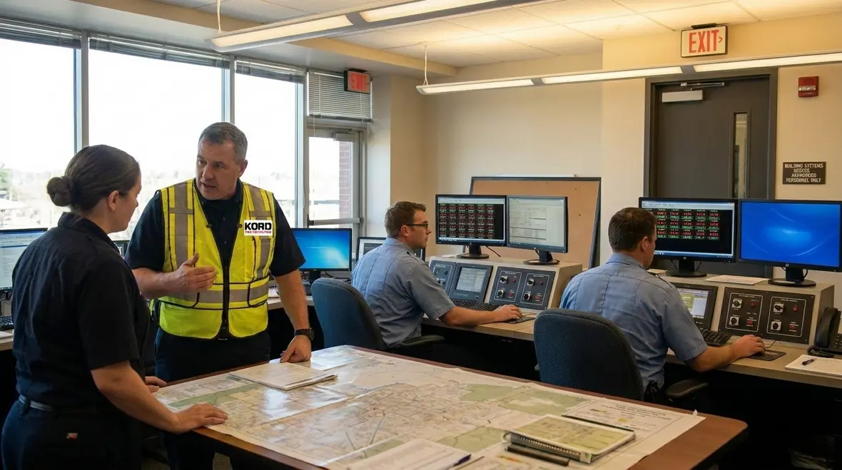 Building emergency operations center with protected systems access