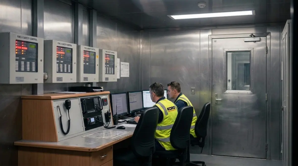 Emergency command center fire code room design and response coordination