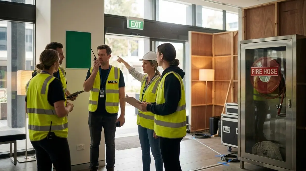 Fire protection coordination for film crews and facility managers before filming starts