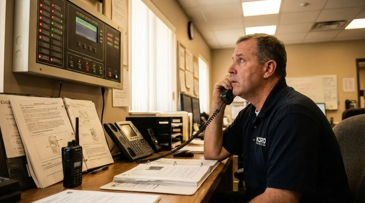 Commercial fire alarm monitoring and maintenance inspection